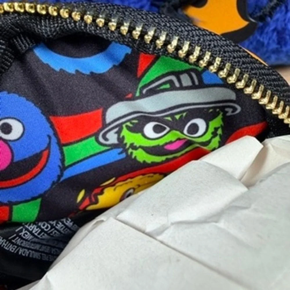 Loungefly Sesame Street Cookie Monster Mini Backpack and Coin Purse Furry NEW